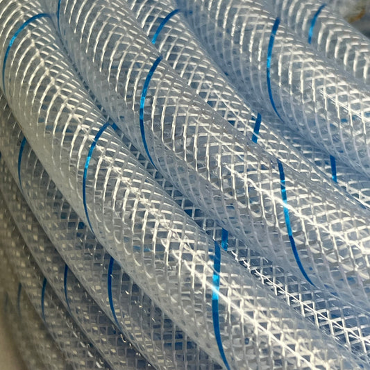 EUROTECH Braided Nylon Vinyl Tubing HVAC Applications 1/2" 100' Clear 100479