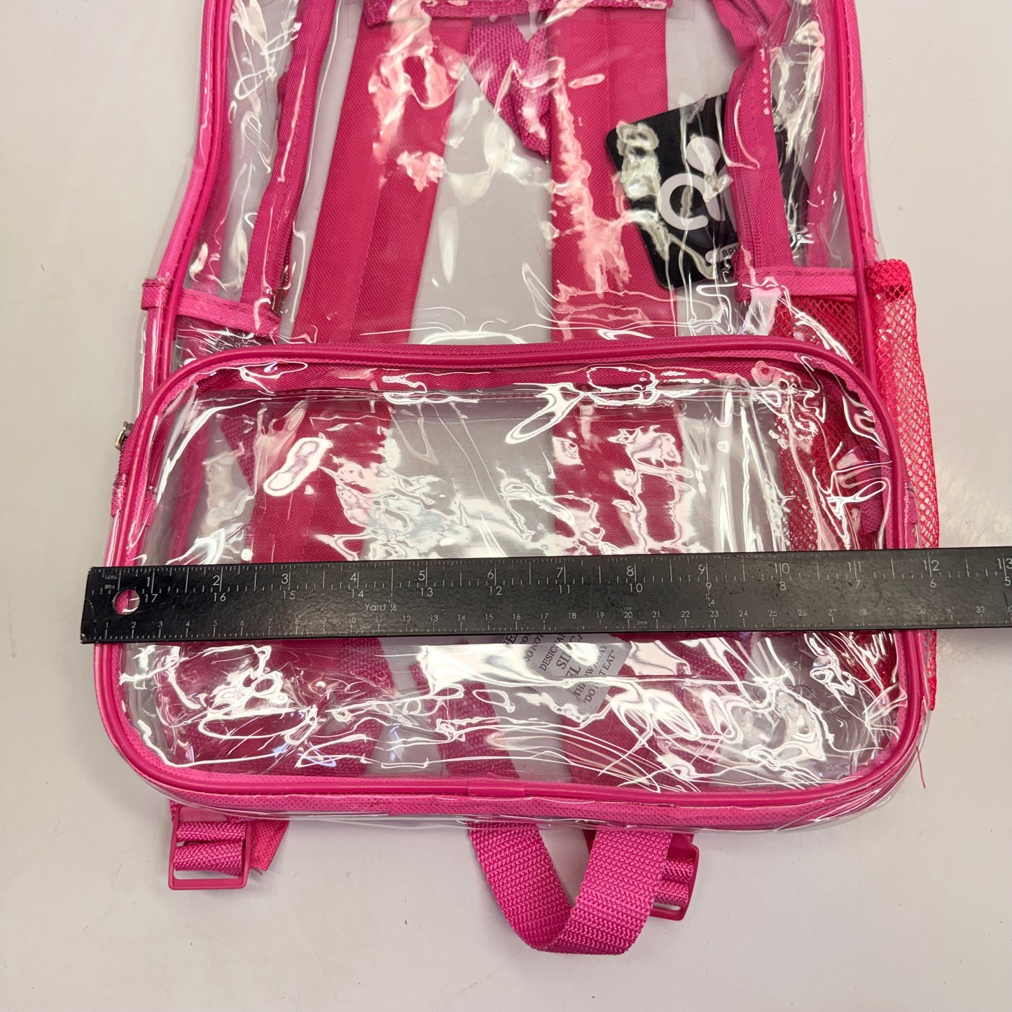 BWAP 17" Clear Plastic Backpack 17" x 12" x 6" Color Pink BP1643