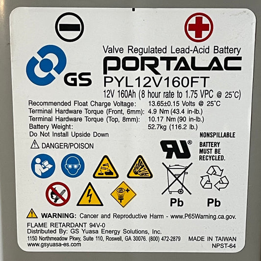 WESTELL Portalac Battery with HT X Alloy 8-hour Grey CS19-PYL12V160FT