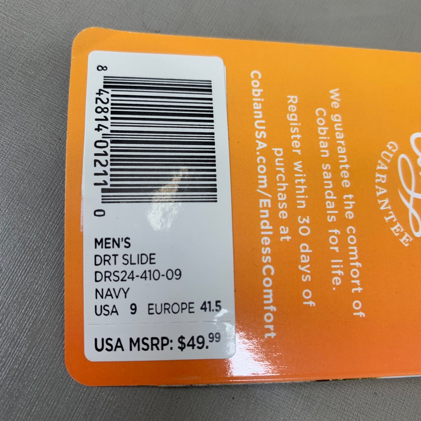 COBIAN DRT Synthetic Leather Strap Slide Sandals Men's Sz 9, 41.5 EU Navy DRS24-410-9