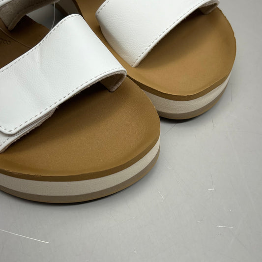 COBIAN Dana Rise Elevated Flatform Style Slide Women's Sz 9 White DNA24-100-09