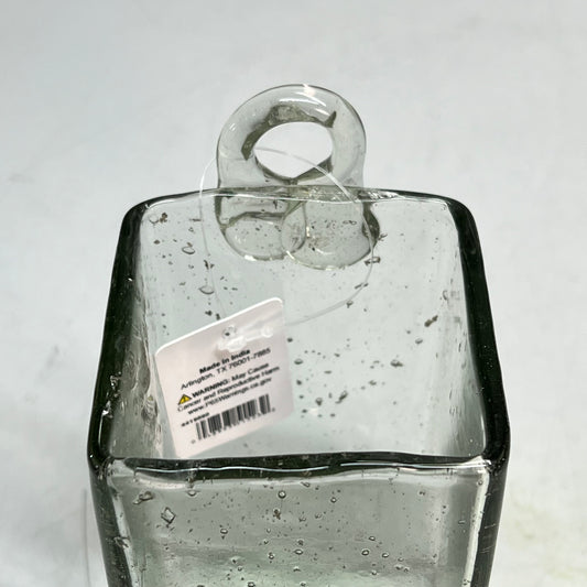 ZA@ RAZ IMPORTS Ripple Glass Wall Vase W/ Back Hoop 6"x3" Clear/Bubble 4419560