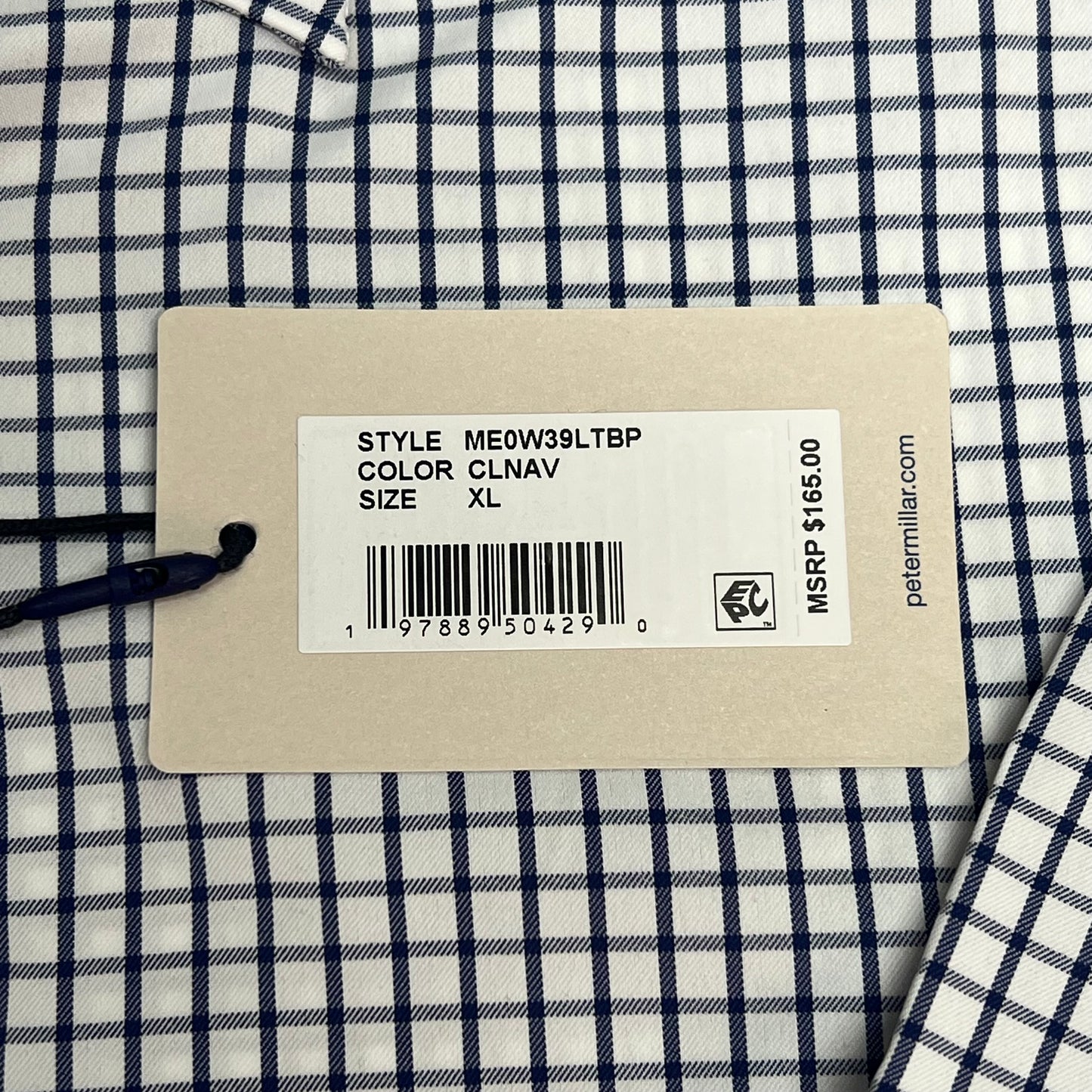 PETER MILLER Hanford Performance Twill Sport Shirt Men's Sz XL Classic Navy