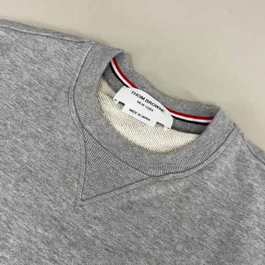 THOM BROWNE Crew Neck Classic Pullover LoopBack Men's Sz 1 Grey MJT085A-03377