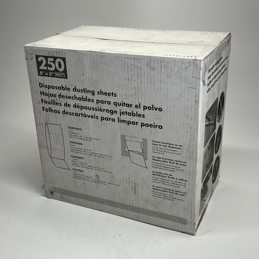 HILLYARD Disposable Dusting Sheets Single Ply 250 Sheets 6"x8" White HIL20910