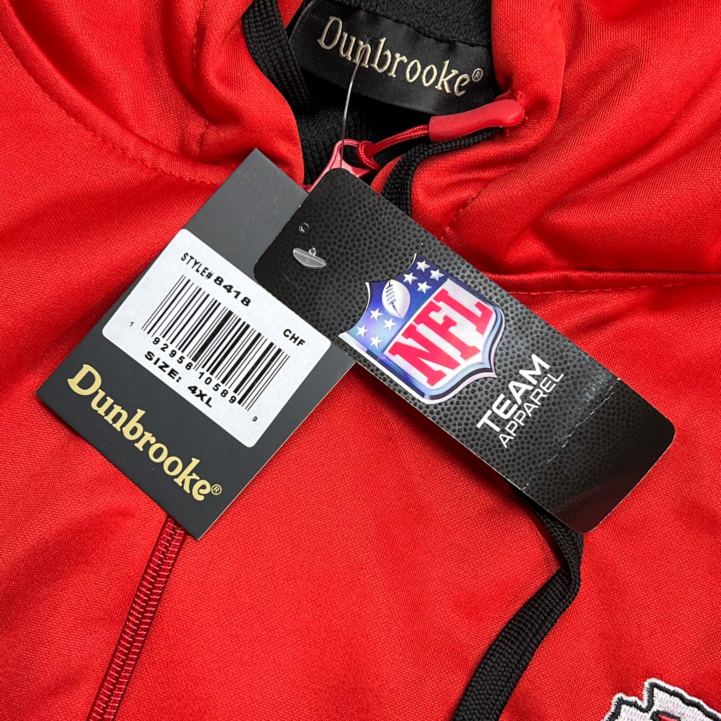 DUNBROOKE Red Kansas City Chiefs NFL Hoodie Full Zip Men's Sz 4XL Red/Black 8418