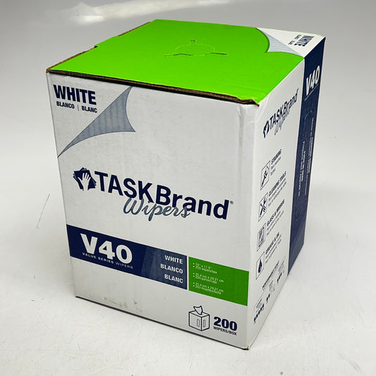 ZA@ TASK BRAND (2 PACK, 200 WIPES EACH) Value Series Wipers Pull Out Top 10" x 11.5" White V40