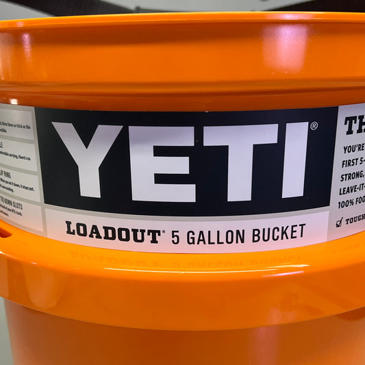 YETI LoadOut Bucket Sure Strong Build Non-Slip 5 Gallon King Crab Orange 9291