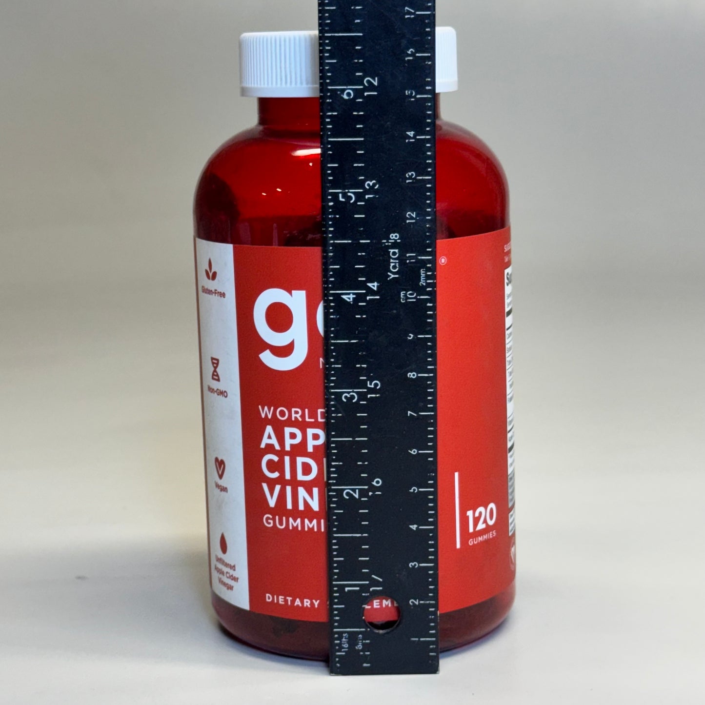 ZA@ GOLÍ Nutrition Apple Cider Vinegar 120 Gummies Sz 6.5” H Red BB Exp 08/25