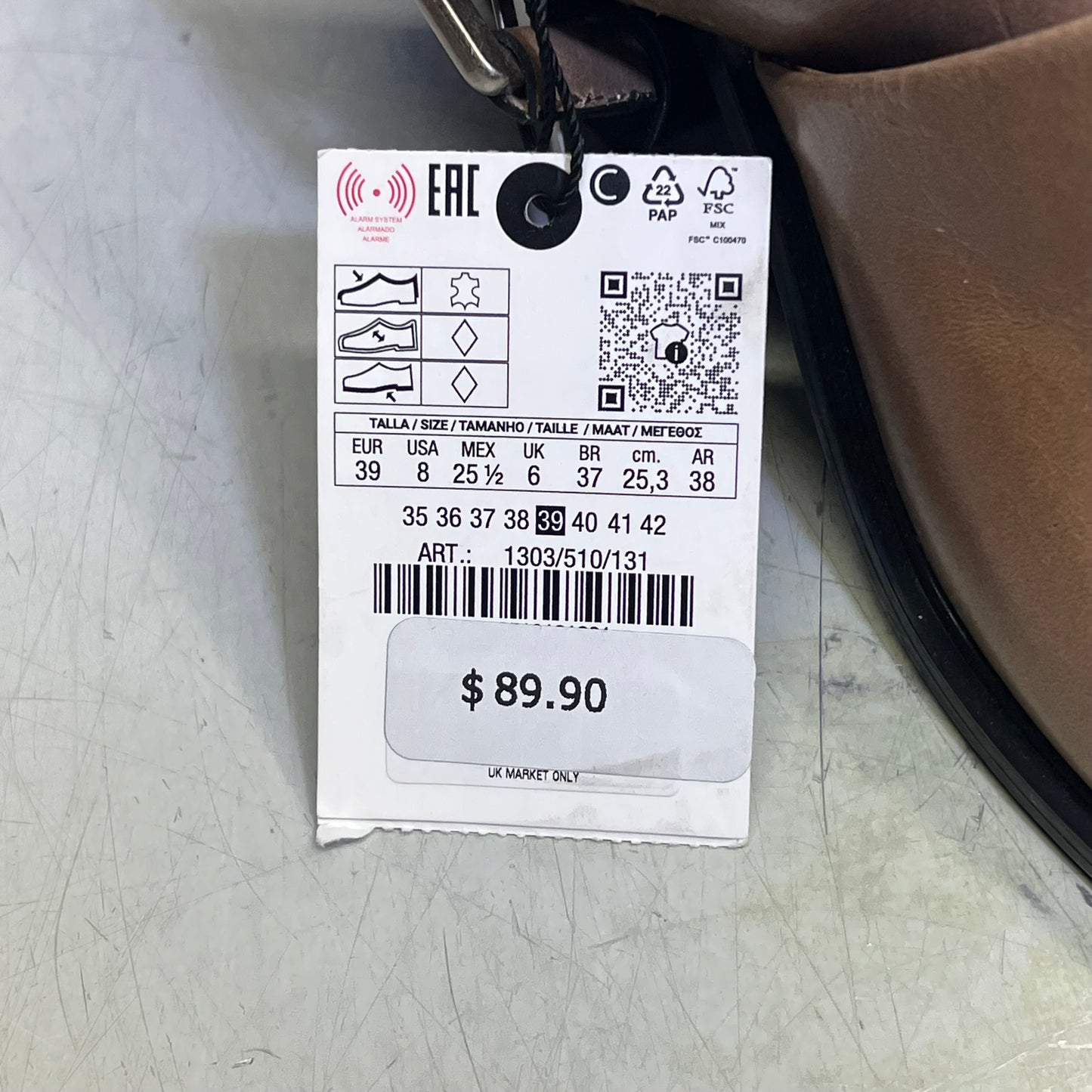 ZA@ ZARA Lot Of Assorted Open Toe Sandal Women's Sz EU 39 / US 8.5 Brown/Black/Tan