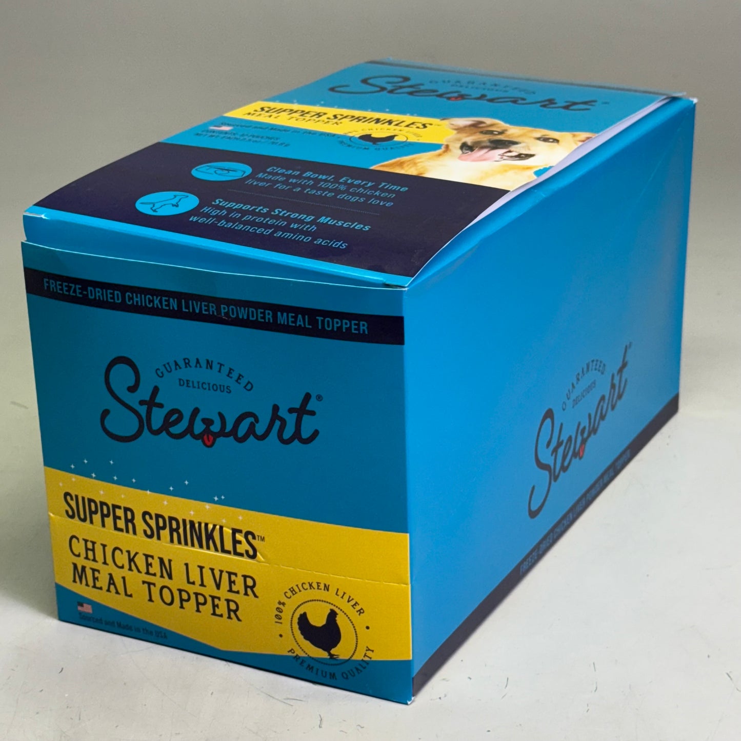 STEWART (12 PACK) Supper Sprinkles Chicken Liver Meal Topper 2.5 oz BB 09/25