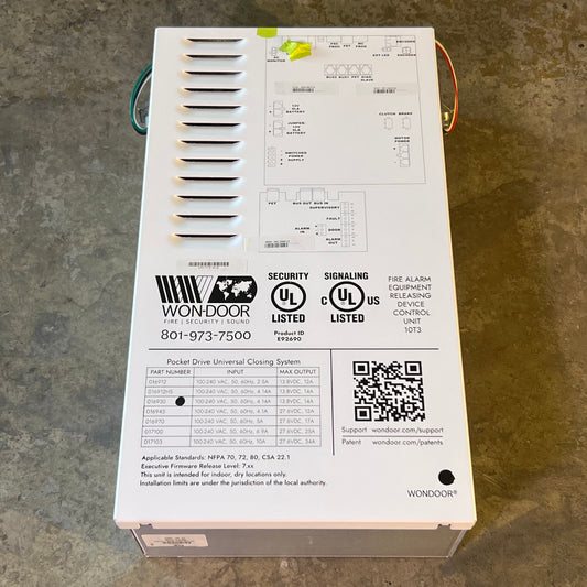 WON-DOOR Fire Equipment Releasing Device Control Unit 10T3 300SF 13"W x 6"T x 24.5"H, 016930