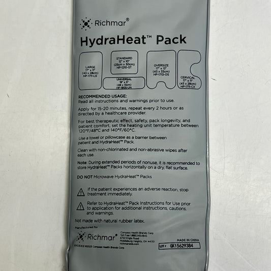 RICHMAR Non-porous Polymer Skin Hydraheat Pack Universal 19"x5" Grey HP-1905-un