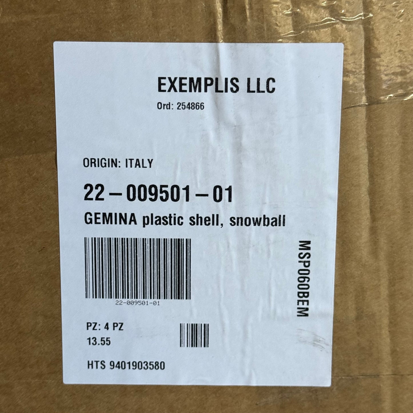 ZA@ Pallet of EXEMPLIS LLC. GEMINA (12 Chairs) Plastic Shell, Snowball 22-009501-01 (New Other, Distressed Box)