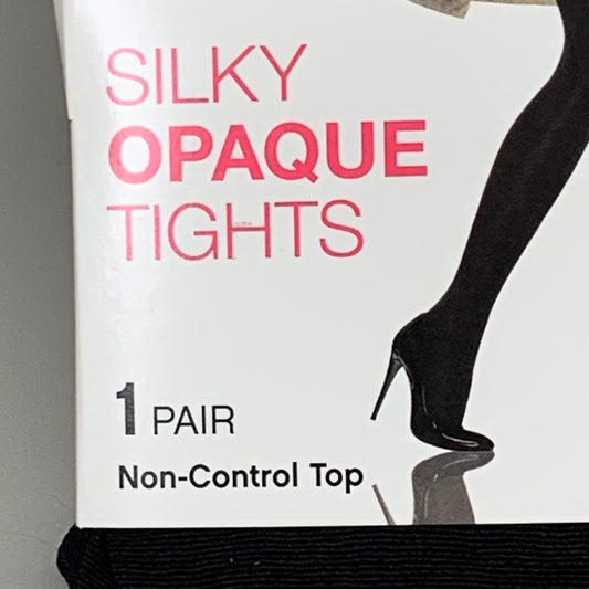 STYLE ESSENTIALS Tights Hanes Silky Opaque Size L XL Black Non Control Top