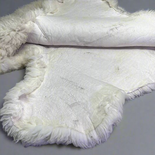 Natural Sheep Skin Area Rug 68"x42" White (Used)