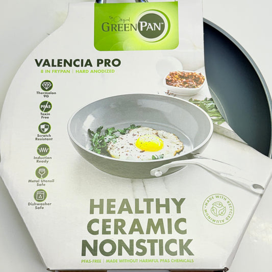 THE ORIGINAL GREEN PAN Valencia Pro 8" Frypan Ceramic Nonstick Gray PFAS Free