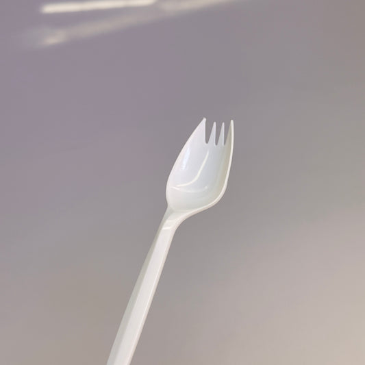 ZA@ NETCHOICE (Box Of 1000) White Spork Medium Weight Polypropylene 406013 J