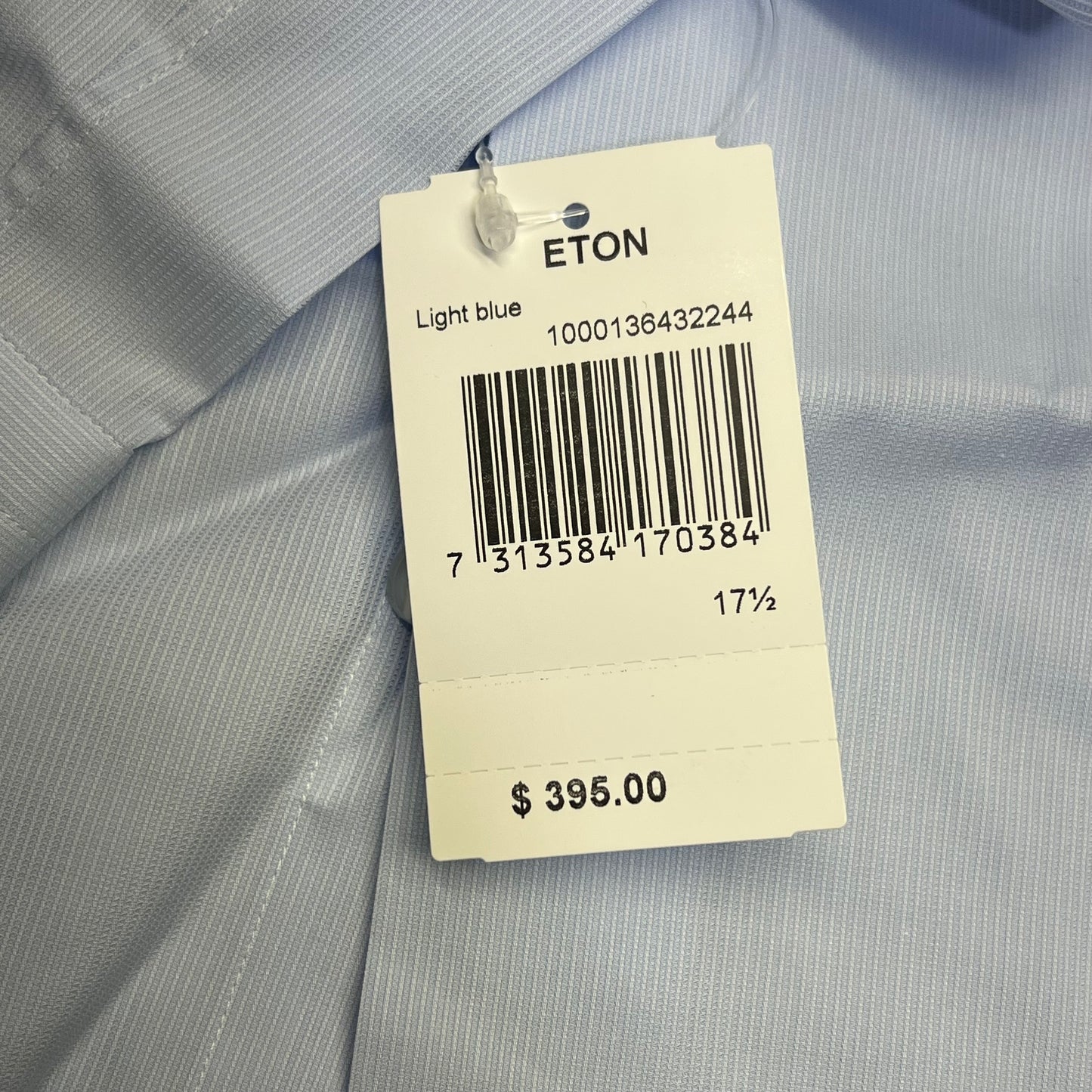 ETON Textured Twill Shirt Men's Contemporary Sz 44 Light Blue 1000136432243