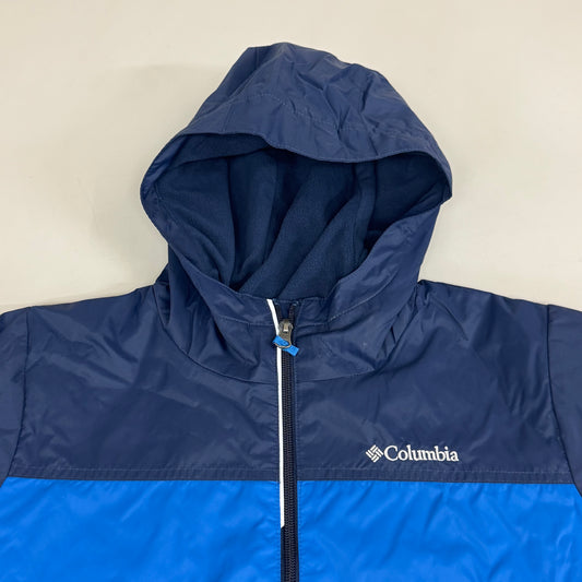 COLUMBIA Rain-Zilla Fleece Lined Jacket Youth Sz L Bright Indigo/Navy New No Tags