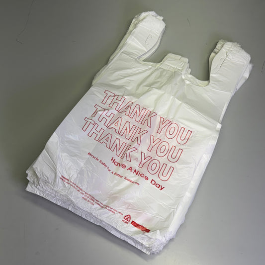ZA@ THANK YOU (1000 Bags) Plastic Bags 11"W x 16" White (New Other, Distressed Box)