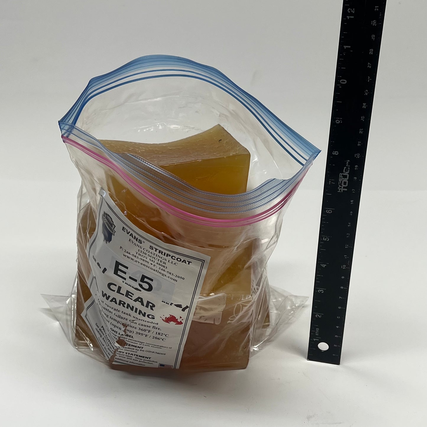 EVANS STRIPCOAT Tough Type I Hot-Melt Strippable Protective Coating 5LB Amber E-5