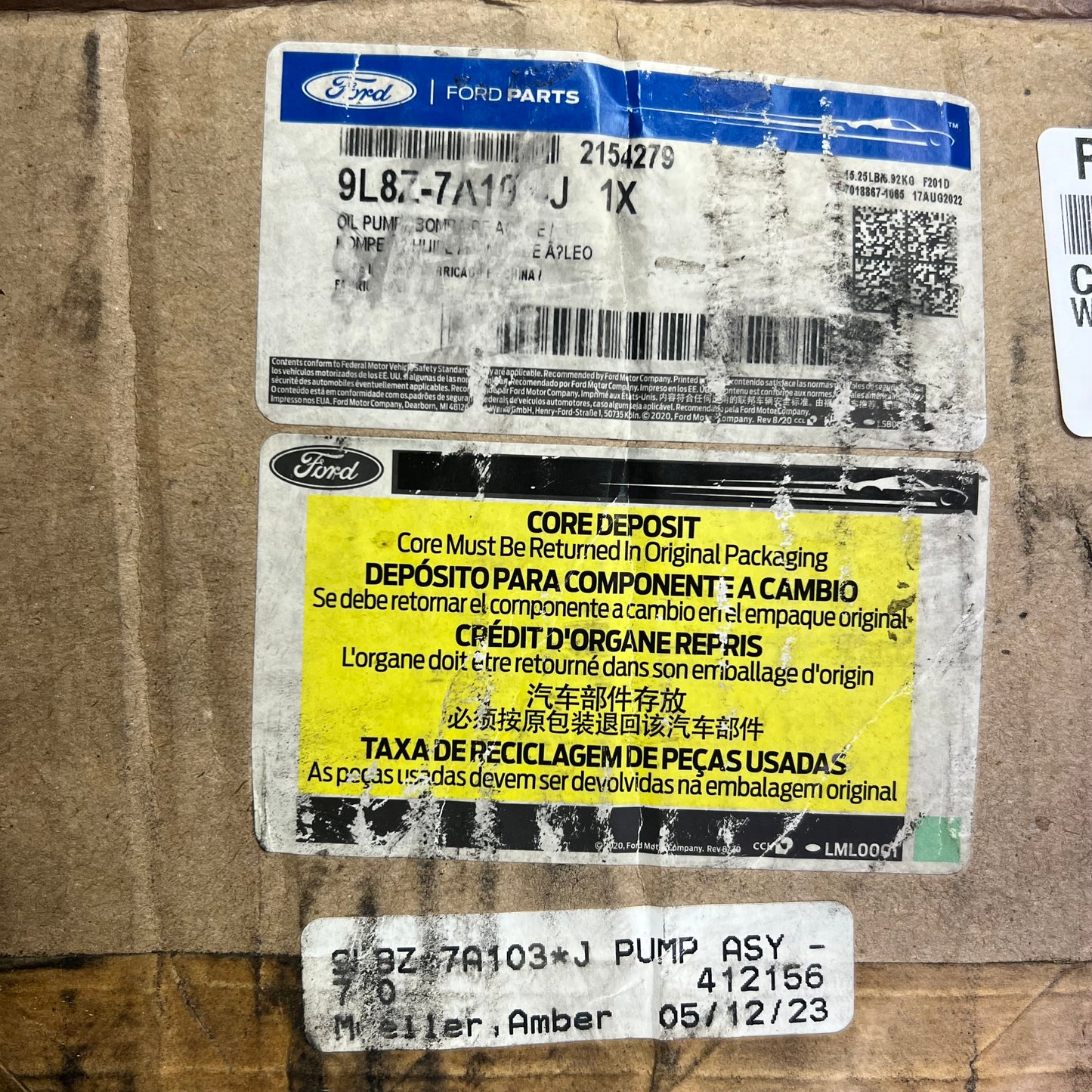 FORD GENUINE OEM Oil Pump Assembly 9L8Z 7A103J