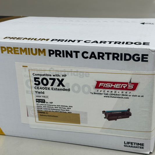FISHER'S TECHNOLOGY Extended Yield Premium Print Cartridge For HP 507X Black CE400X
