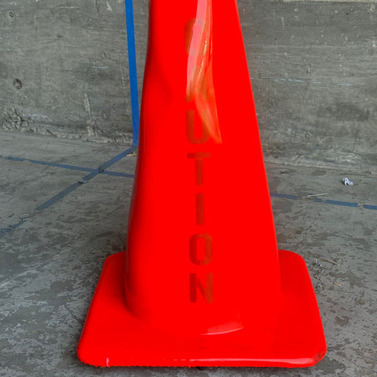 CAUTION Road Cone 37”Hx15”x15” Rubber and Plastic Orange