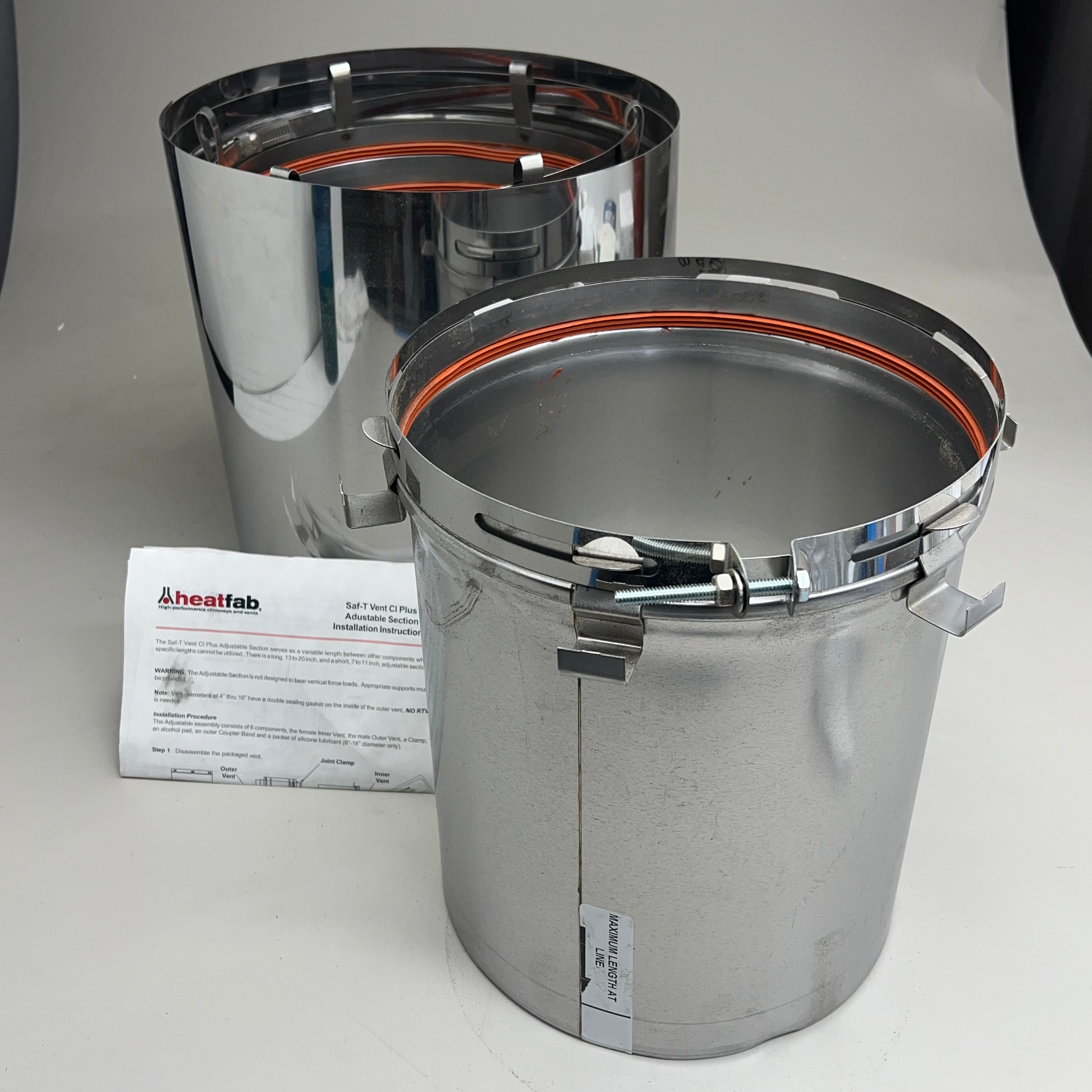 HEATFAB SafT Vent Ci Plus Stainless Steal Adjustable Made In USA 10