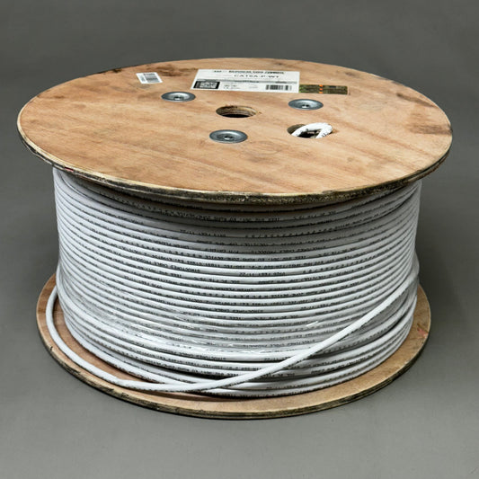 SCP CAT6A Plenum Enhanced 600 MHz 23 AWG Packaging Spool 1000ft White CAT6A-P-WT
