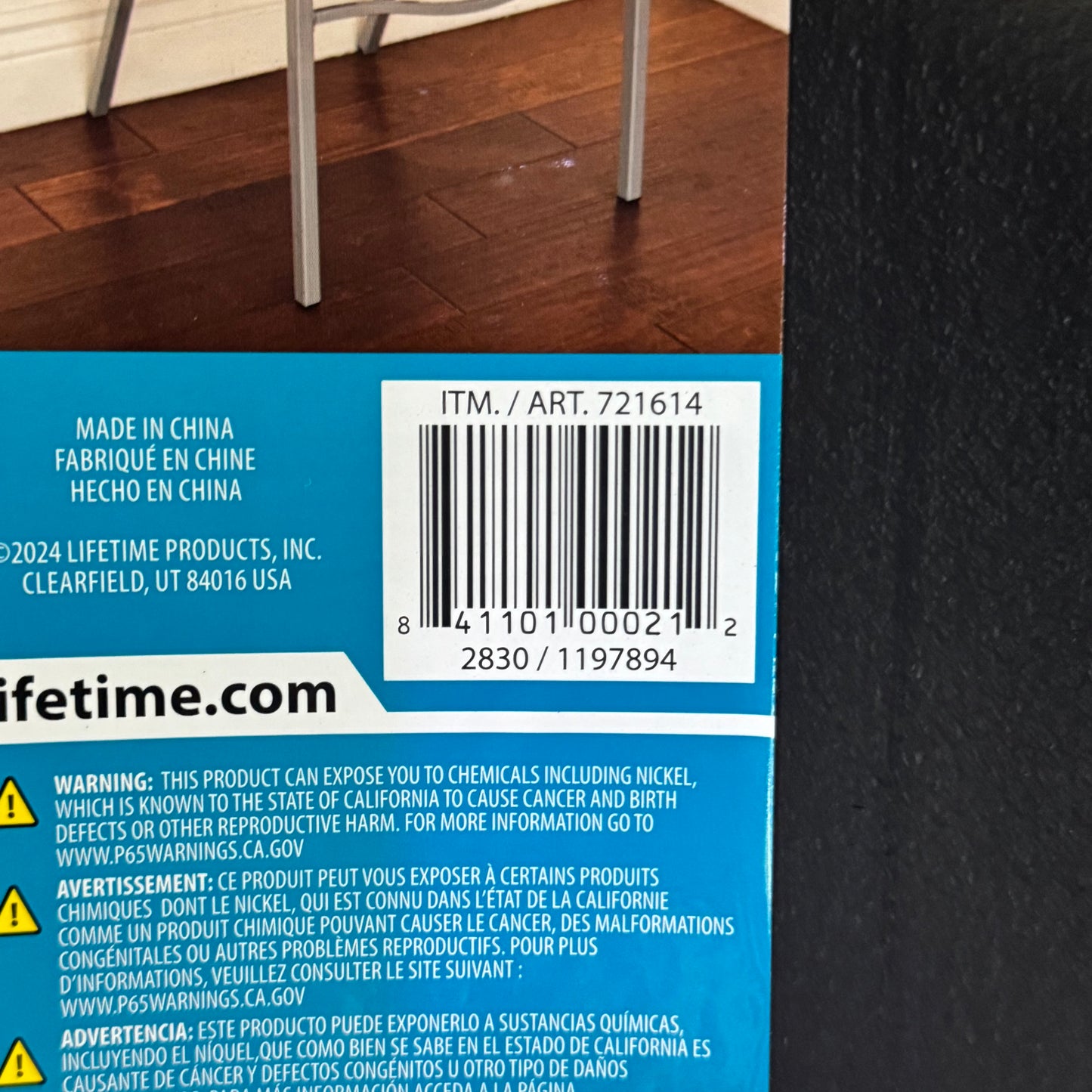 LIFETIME (2 PACK) Plastic Indoor/Outdoor Stacking Chair Sz 20"W x 17"L x 32"H, Black 721614