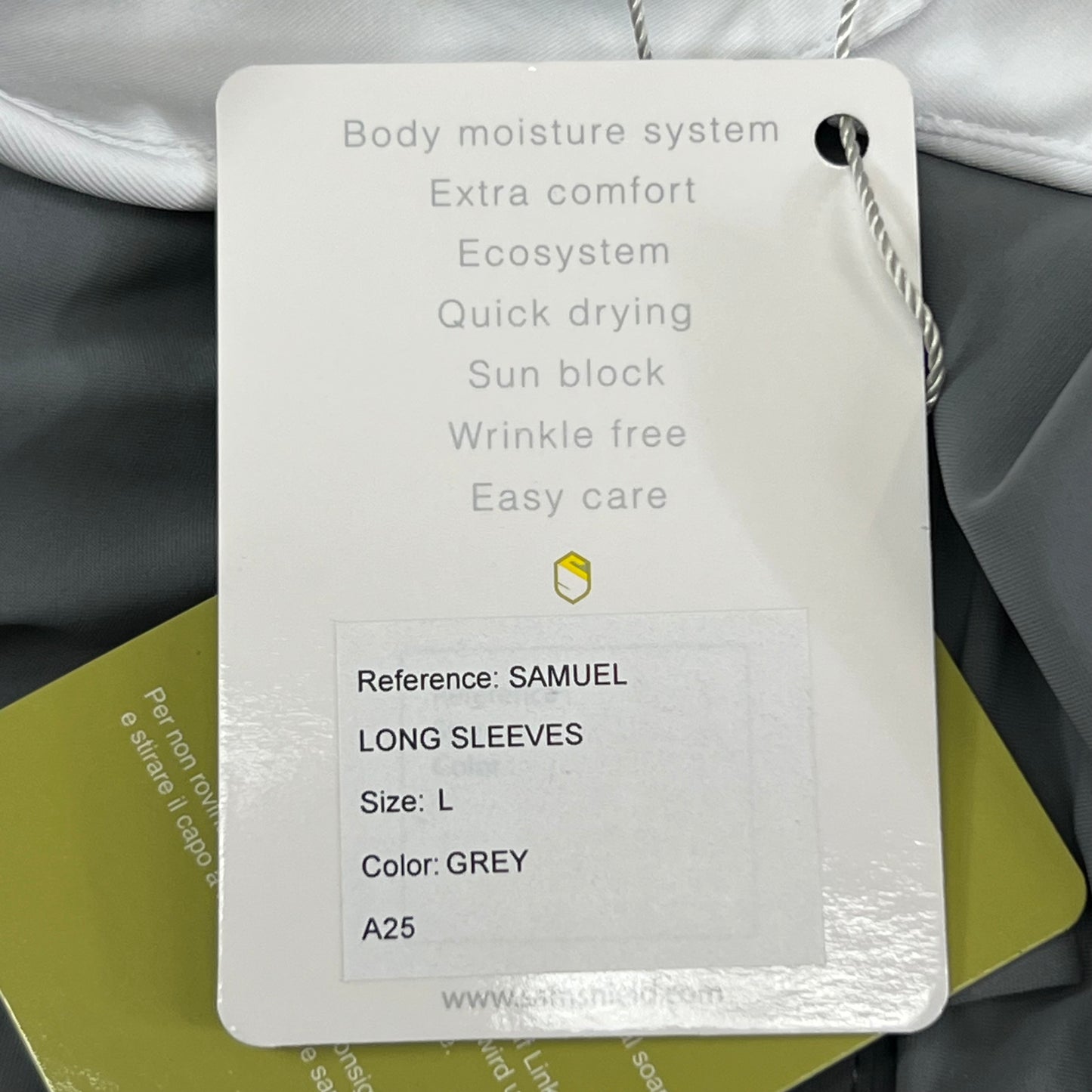 SAMSHIELD Samuel Long Sleeves Equestrian Polo Shirt Men's Sz L Grey