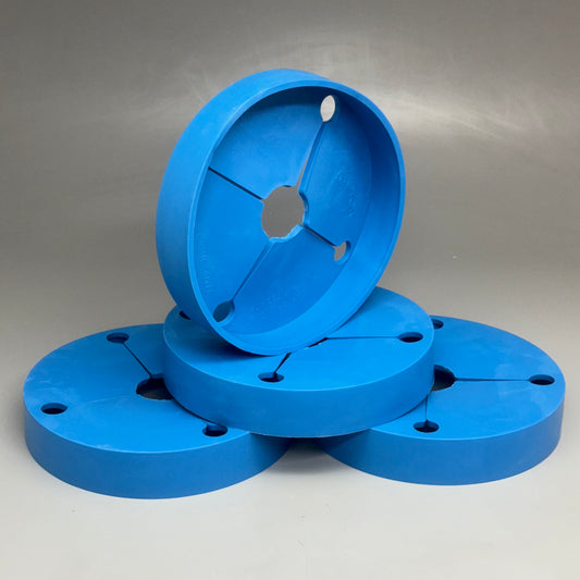ZA@ Pallet of ADAPTOR INC Multifit Adapter Open End Thread Protectors I780006 Sz 10 1/2”Dx2”H Rubber Blue