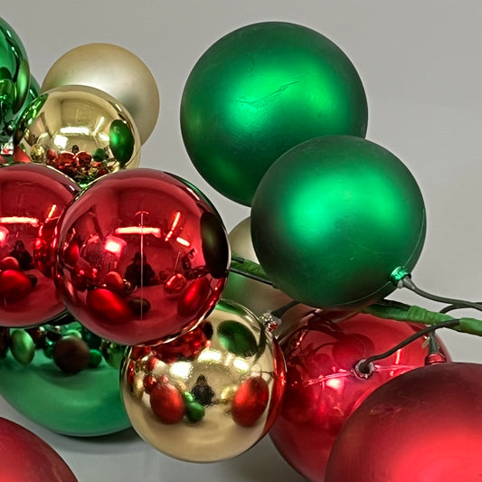 RAZ IMPORTS Plastic Ornament Christmas Ball Garland 4' Red, Green & Gold G4232726