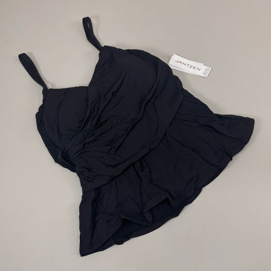 JANTZEN Womens Bathing Suit Women's Black Tankini Sz-8 JZ22731S