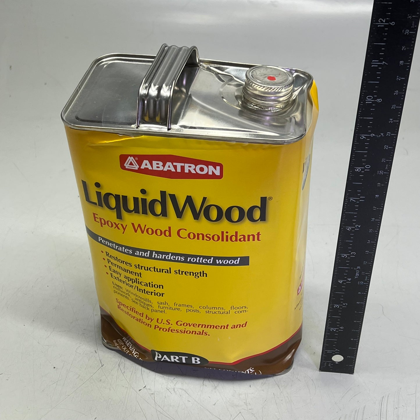 ABATRON Liquid Wood Epoxy Wood Consolidate Kit Part A & Part B 1 Gal (Dented)