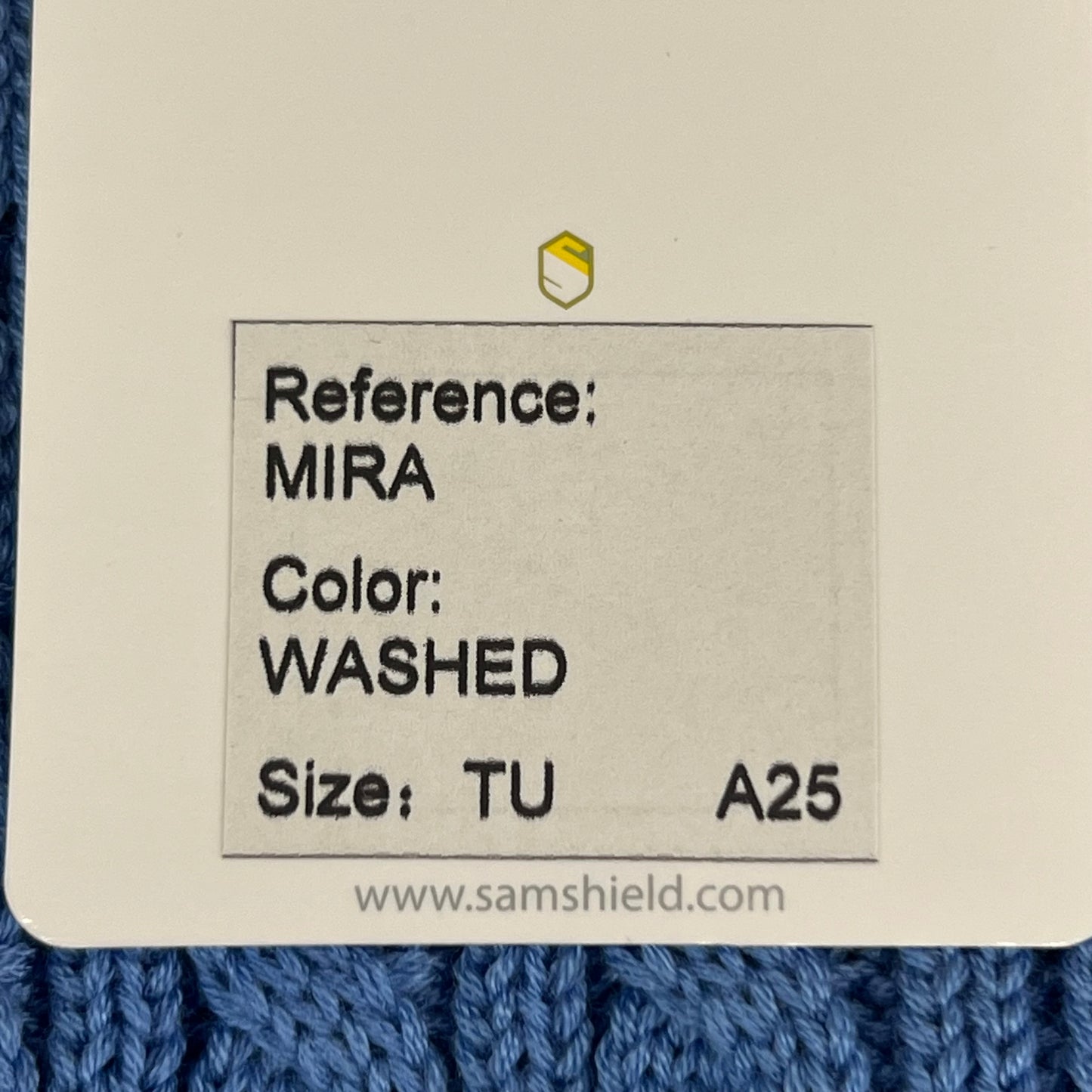 SAMSHIELD Mira Crystal Equestrian Beanie Hat Women's Sz One Size Fits All Washed Blue