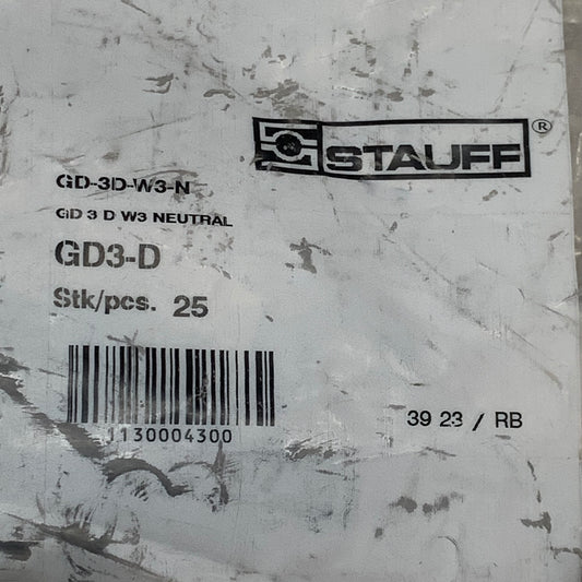 STAUFF (25 PACK) Cover Plate Twin Series 3D Carbon Steel Zinc/Nickel GD-3D-W3-N