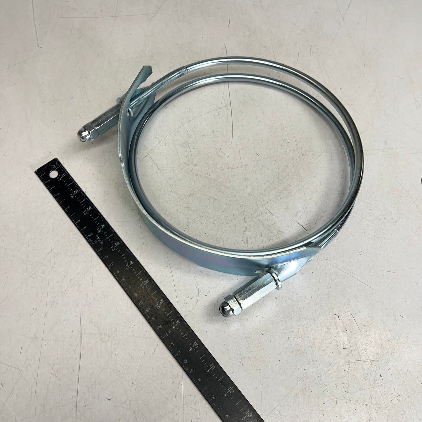 KANAFLEX Power Lock Clamp Steel Double Bolt for Corrugated Hoses 8" Silver PLC8V
