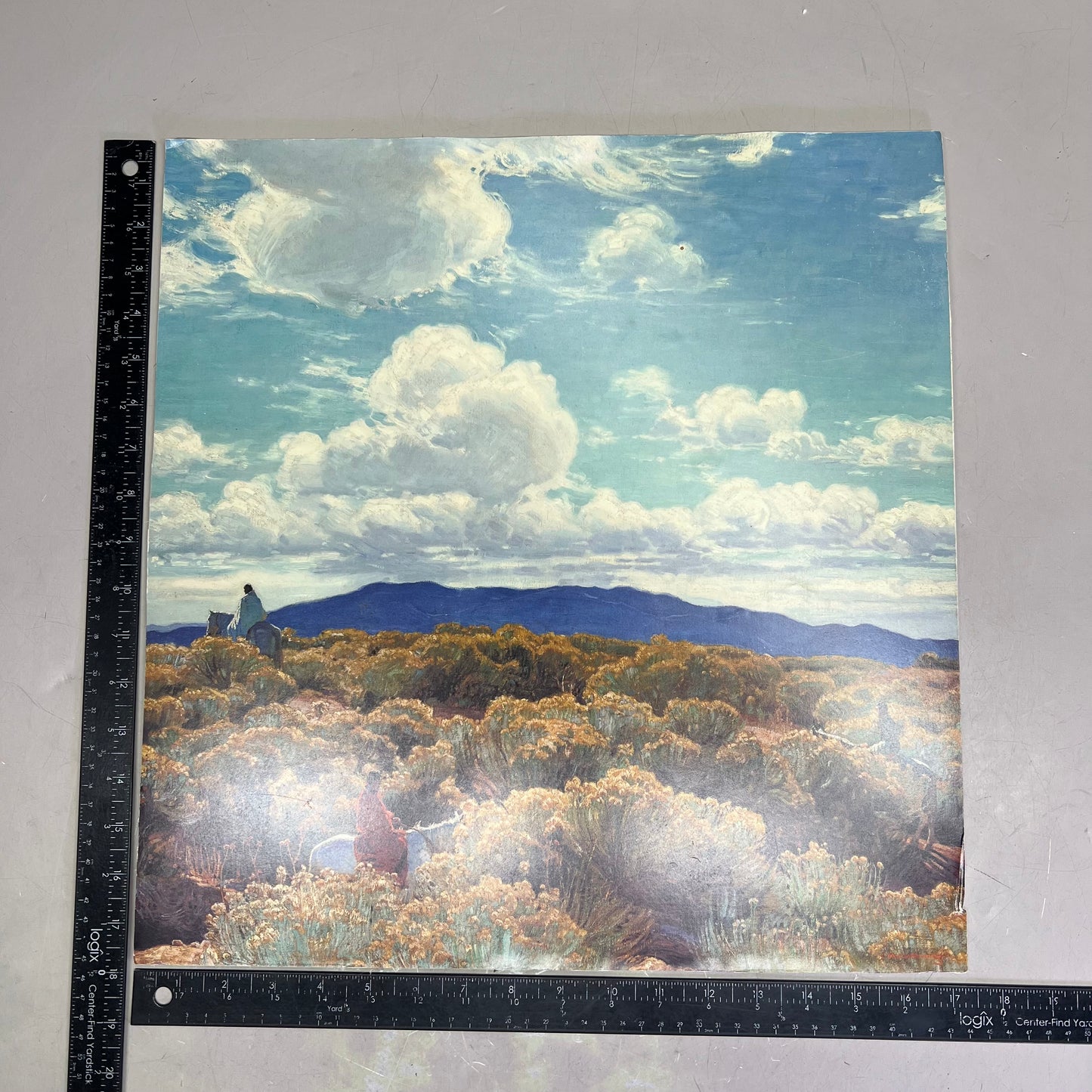E. MARTIN HENNINGS Printed Native Traveling Painting Foam Board 18"x17" (Like New)