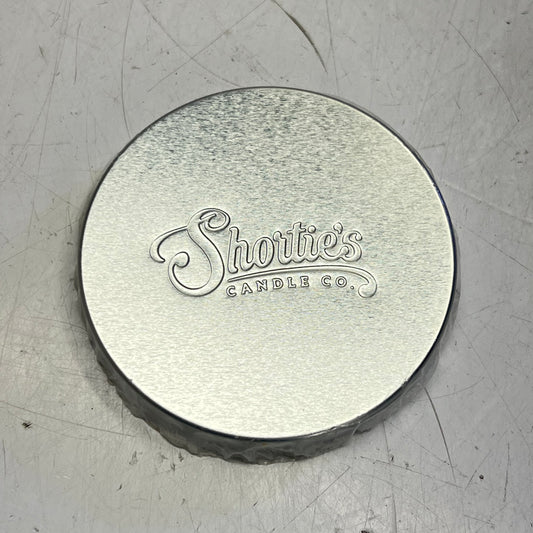 ZA@ SHORTIES CANDLE CO (480 PACK) Lids for Single Wick Tumbler W/ Logo ~4-1/4" Dia Silver