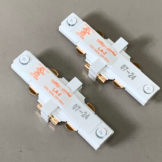 LEVITON (2 PACK) ConTech Mini Connector Conductive End to End White Finish LA-2-P
