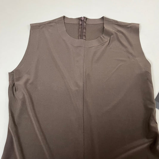 NORMA KAMALI Sleeveless Catsuit w/ Footsie Hidden Zip Women's Sz XL/42 Chocolate