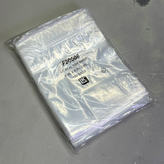 ELKAY PLASTICS (1000) LD Poly Seal-Top Bags 2.0mil 6in. x 6in F20606