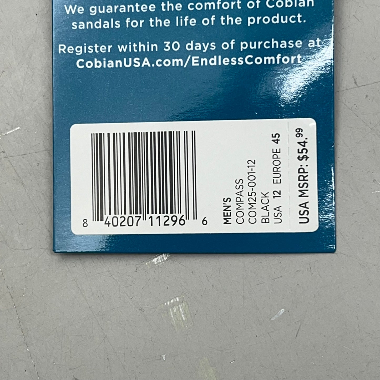 COBIAN Compass Synthetic Leather Strap Men's Sz 12, EU 45 Black COM25-001-12