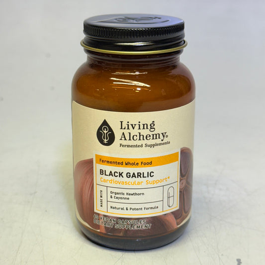 LIVING ALCHEMY Black Garlic Cardiovascular Support BB 09/27 60 Vegan Capsules