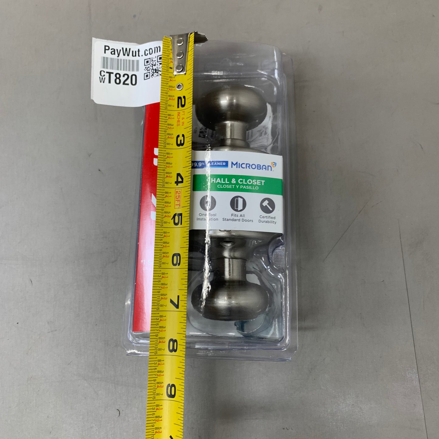 KWIKSET Closet Cove Passage Door Knob 2" Diameter Silver 92001-509