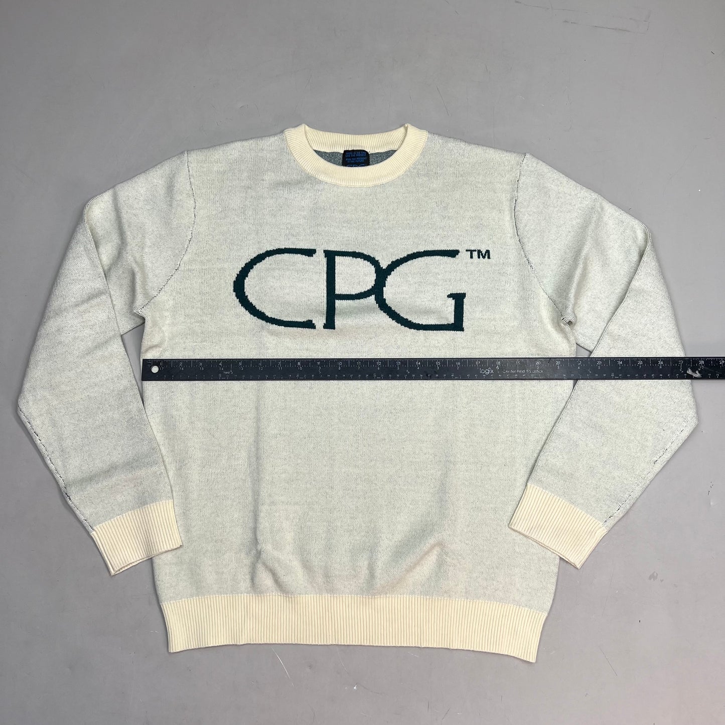 CPG CODEGRAPHY WORLDWIDE Sweater Women's Sz L Green/Crème WCPG-SWTR-NTRL-2022-3