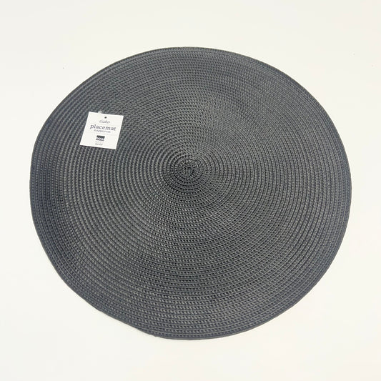 NOW DESIGNS (4 PACK) Disko Placemat 100% Woven Polypropylene 15" Dia Black